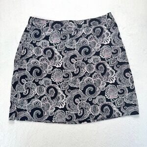 EP Pro Golf Skort Womens 10 Navy Blue Pink Paisley Print Athletic Skirt Pocket